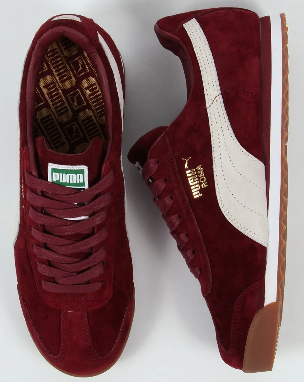 Puma Roma Trainers Burgundy/White - Image 2