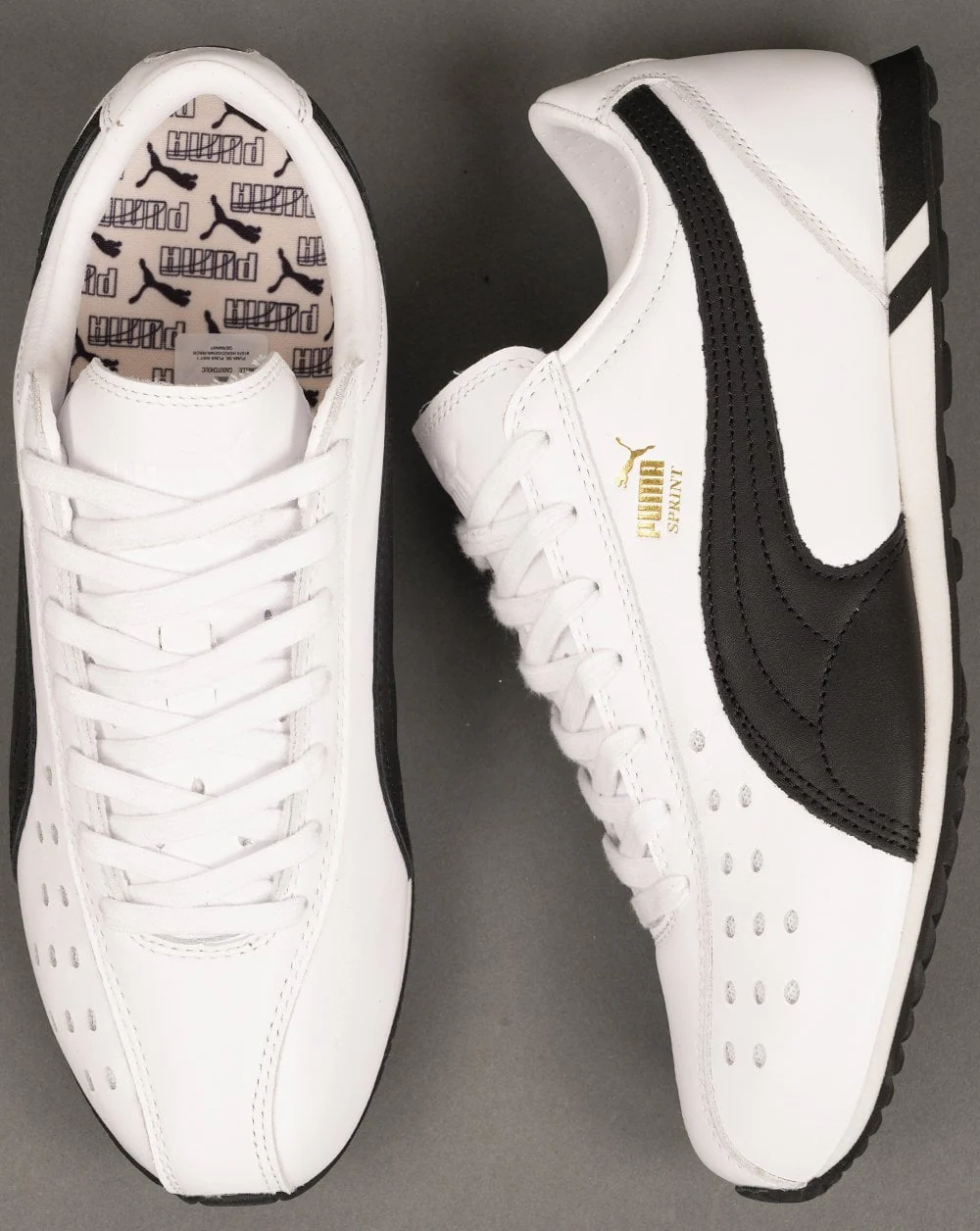 Puma Sprint Trainers White/Black - Image 2