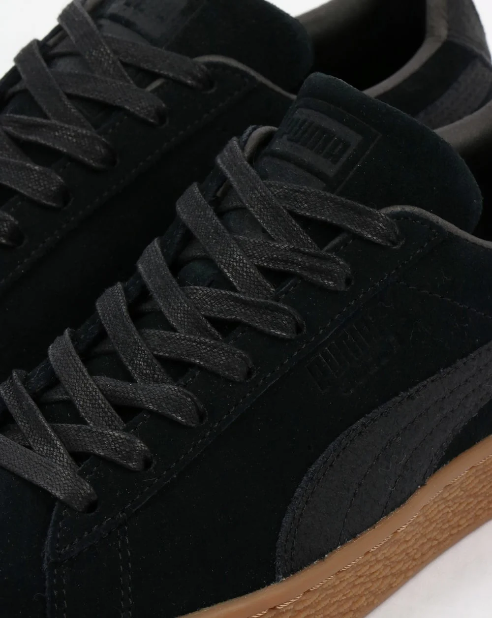 Puma Suede Classic Premium Trainers Black with Gum sole - Image 4