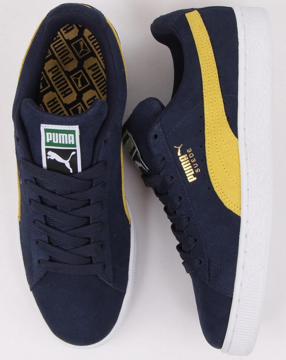 Puma Suede Classic Trainer Navy/Yellow - Image 2