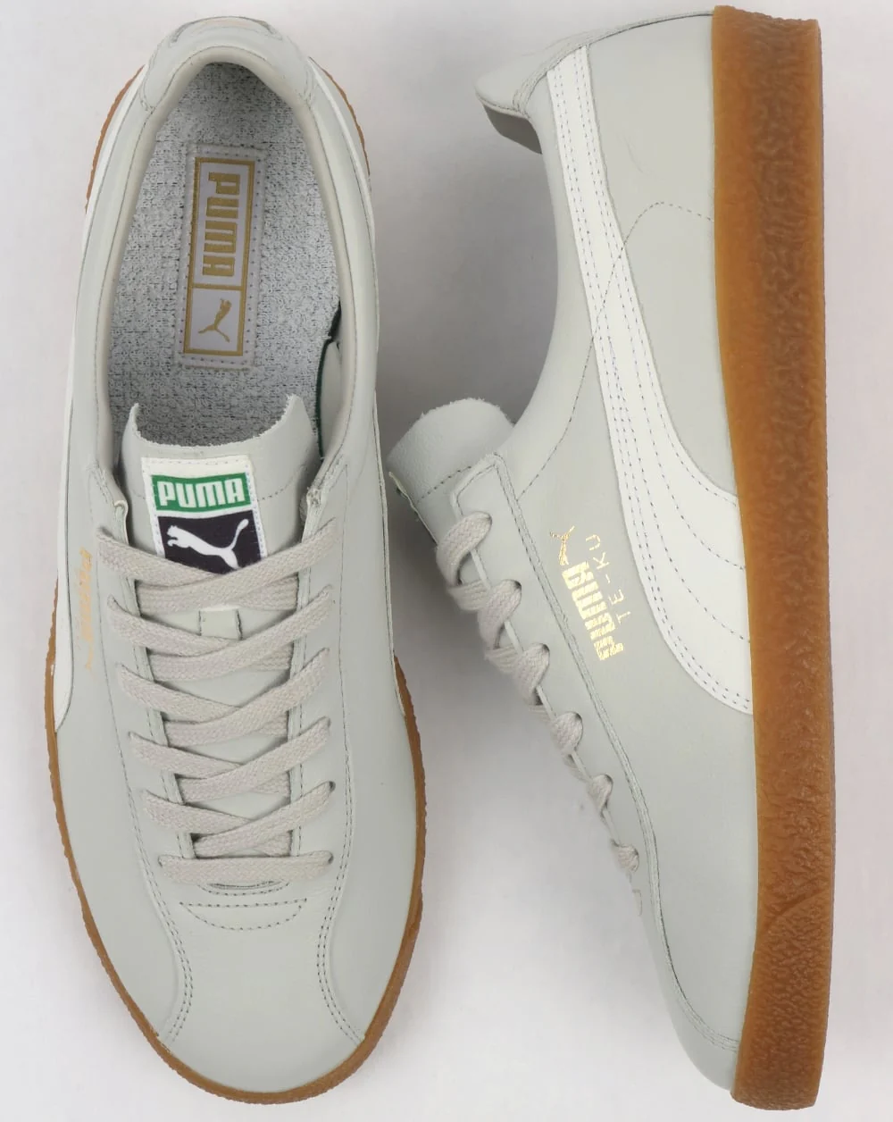 Puma Te-ku Leather OG Trainers Grey/White - Image 2