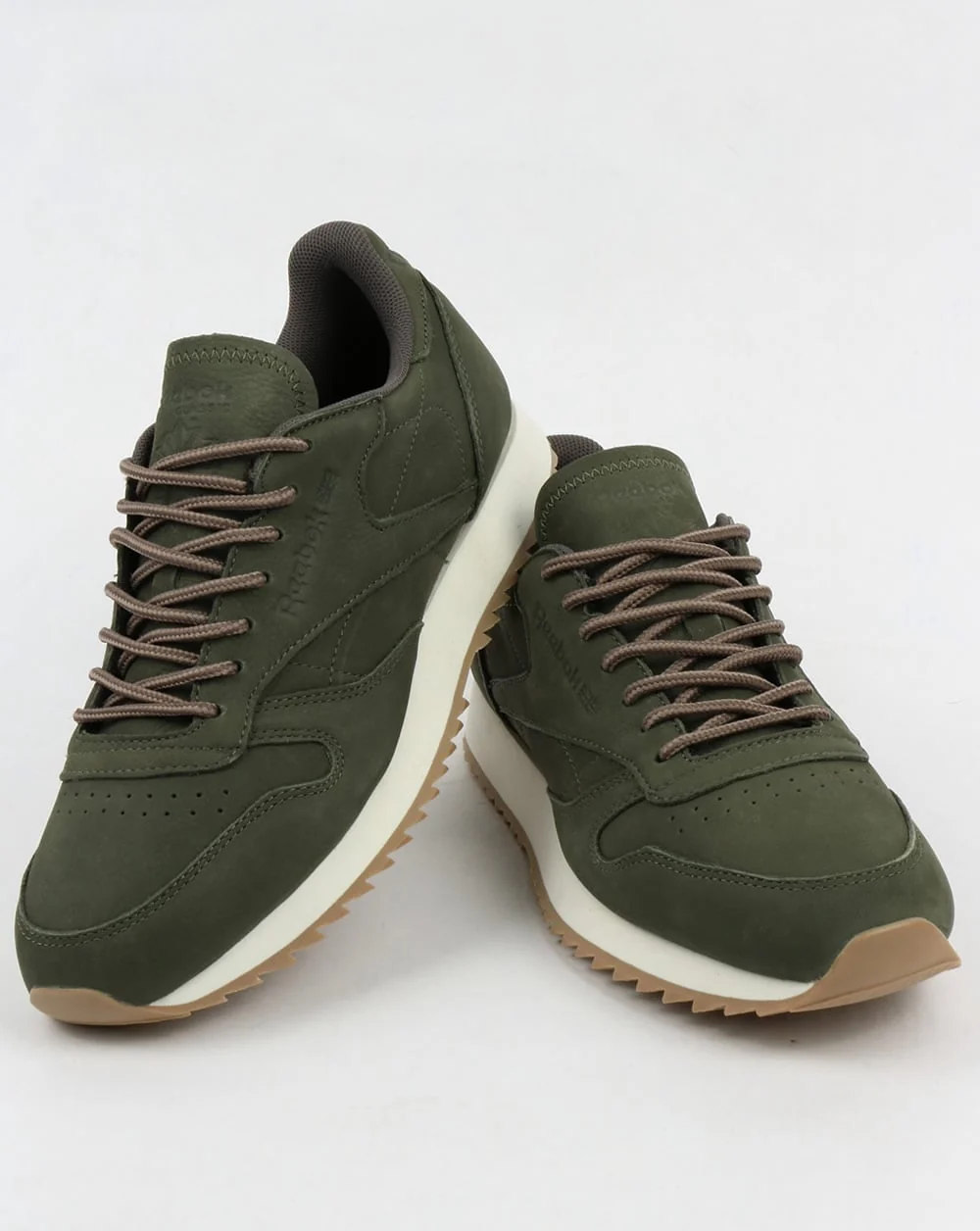 Reebok Classic Leather Ripple Trainers Hunter Green/Grey - Image 3