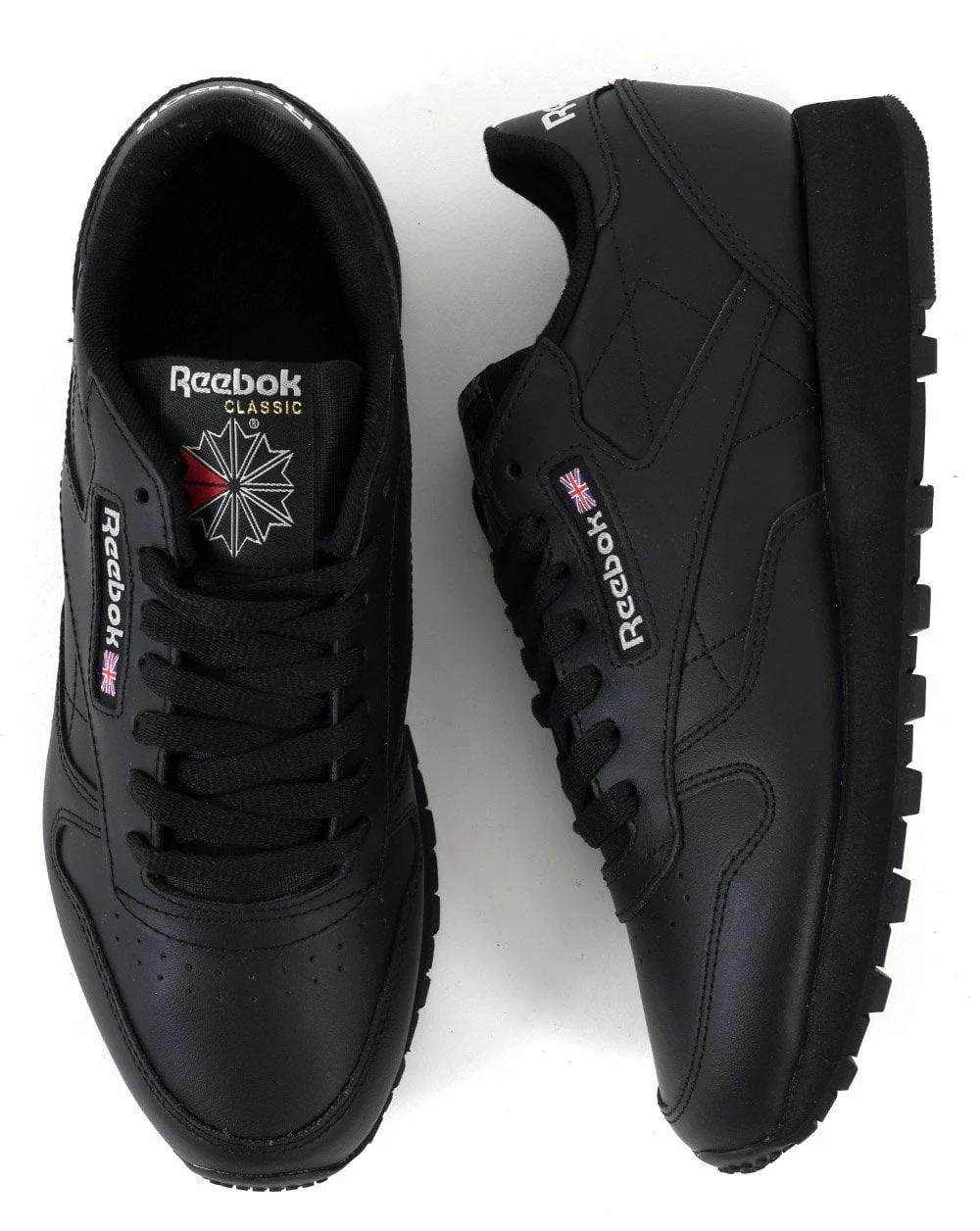Reebok Classic Leather Trainers Black/Black - Image 2