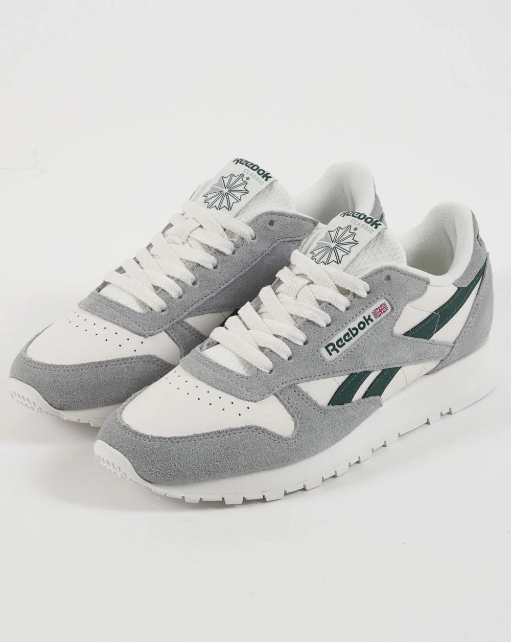 Reebok Classic Leather Trainers Chalk White / Grey / green - Image 3