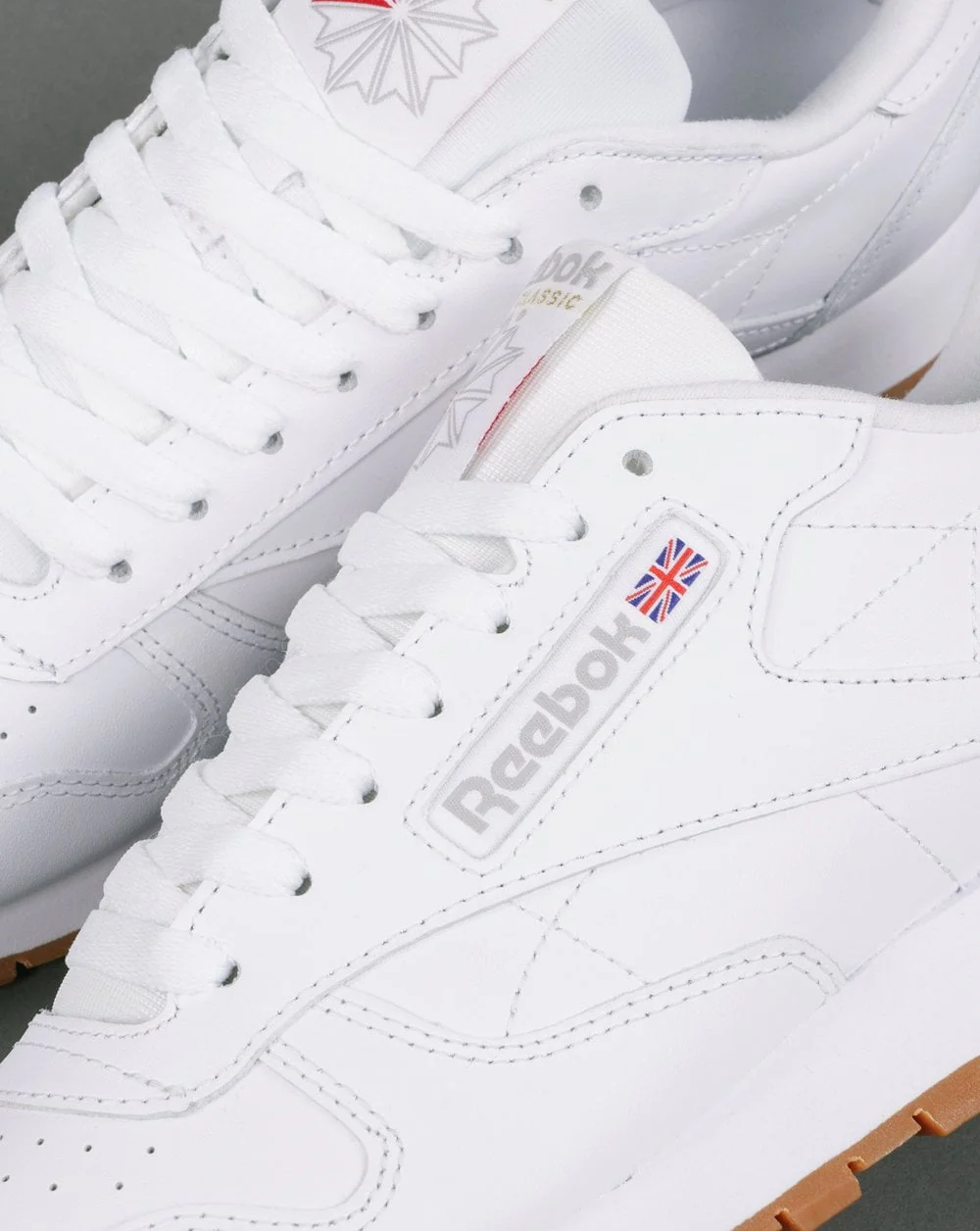 Reebok Classic Leather Trainers White/Gum - Image 3