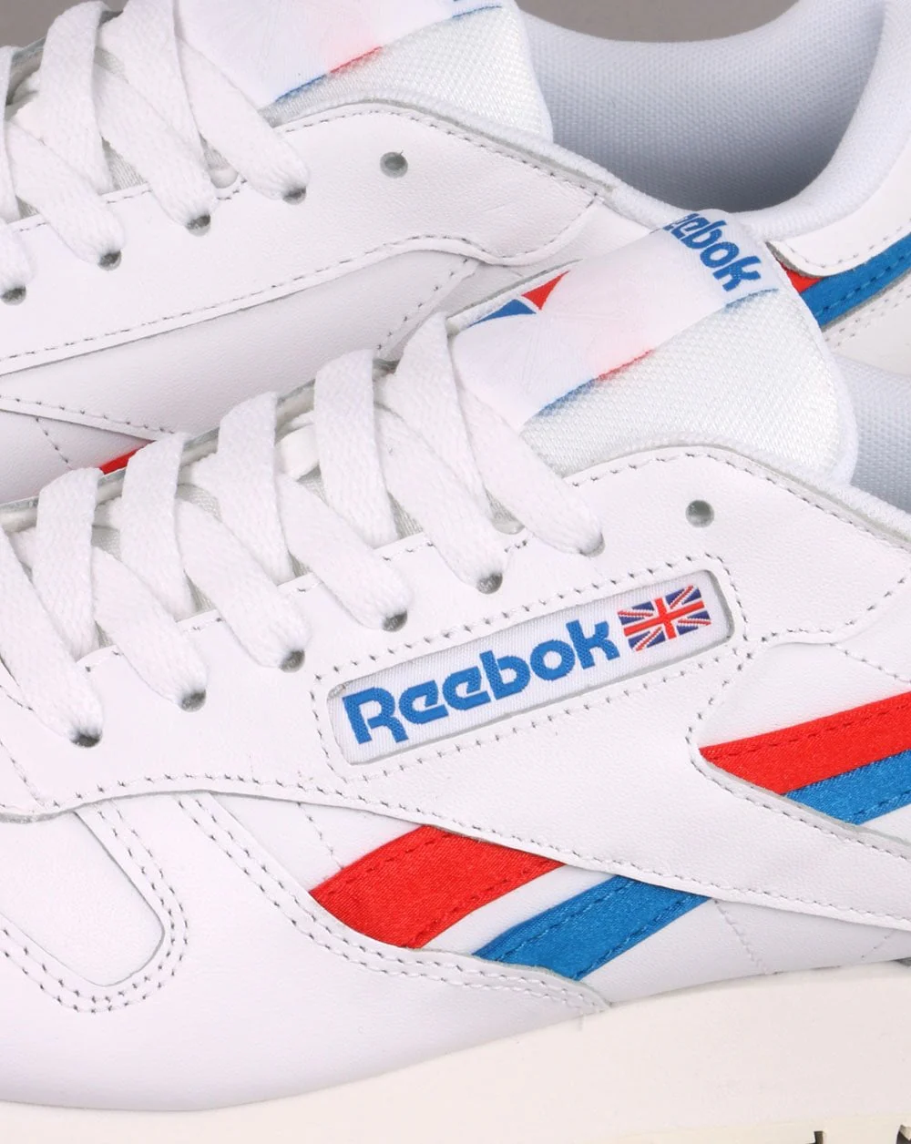 Reebok Classic Leather Trainers White/red/blue - Image 3