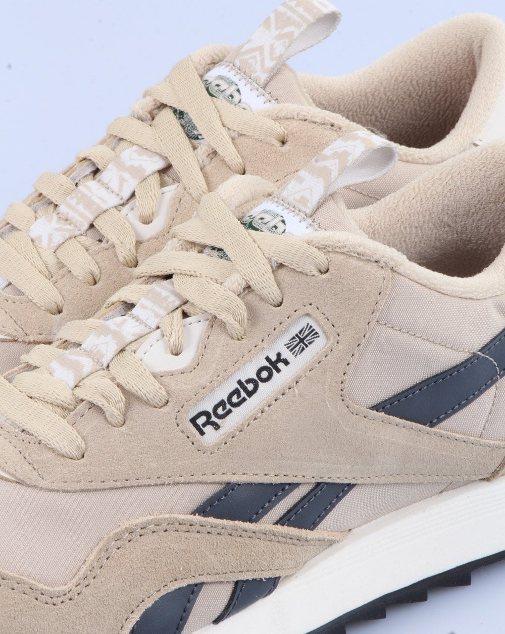 Reebok Classic Nylon Ripple Trainers Beige/Grey - Image 4