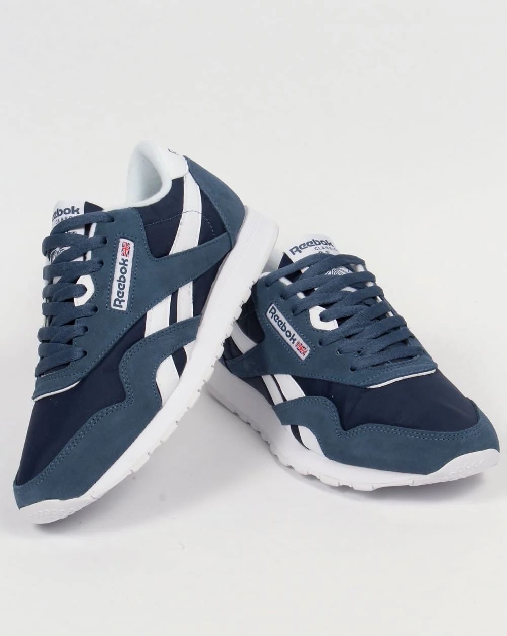 Reebok Classic Nylon Trainers Brave Blue/White - Image 3