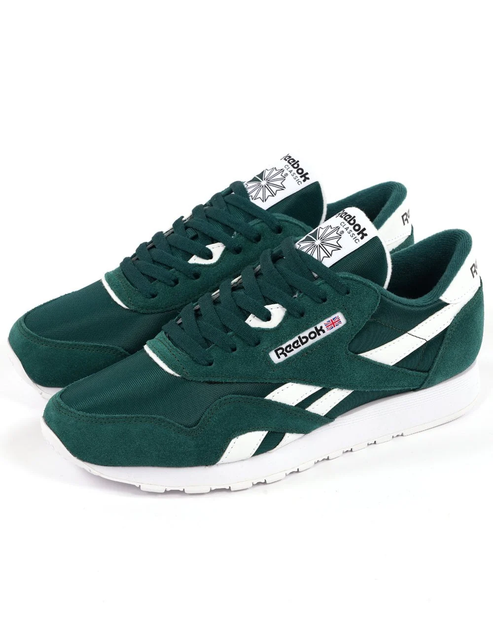 Reebok Classic Nylon Trainers Green/White - Image 2