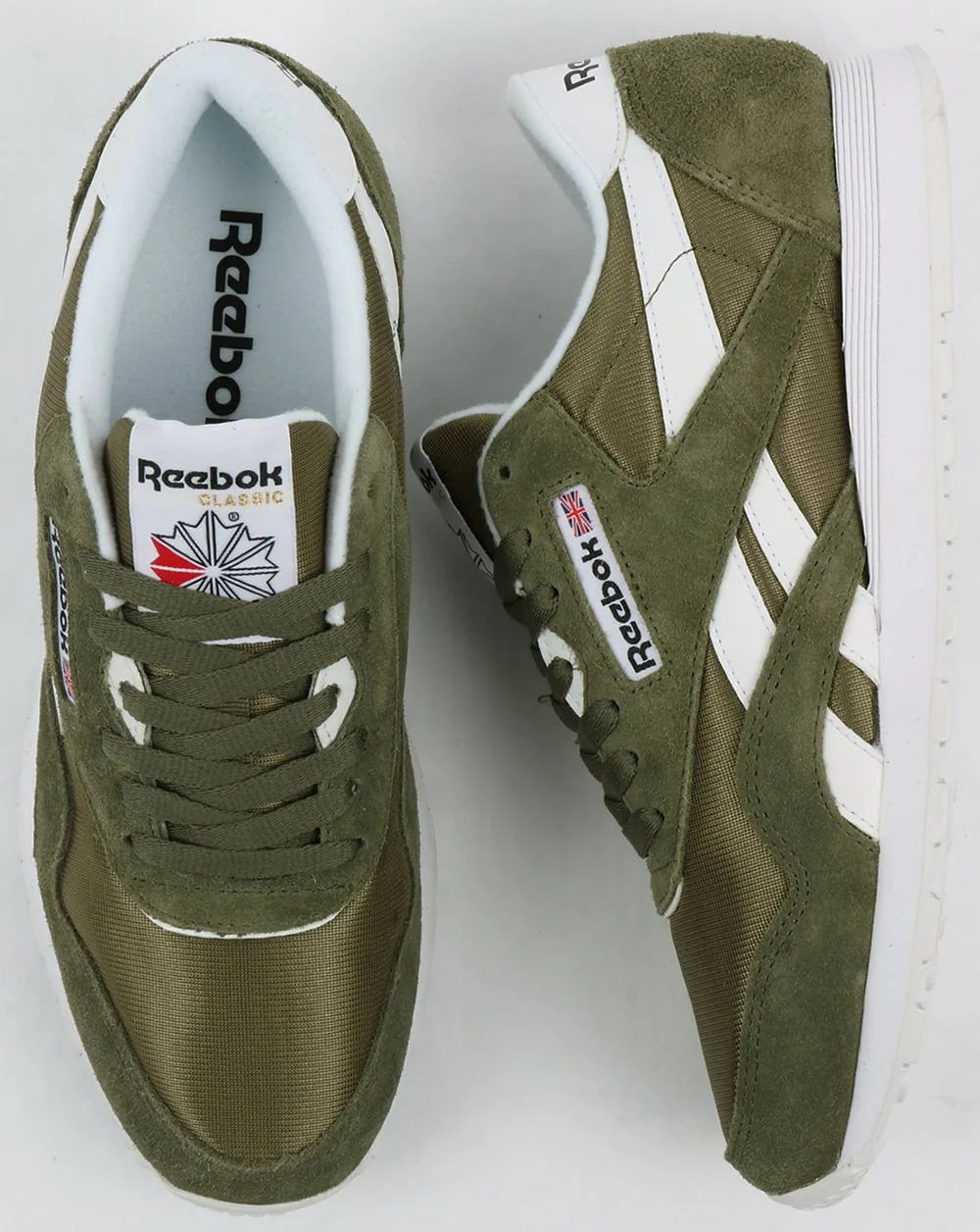 Reebok Classic Nylon Trainers Hunter Green - Image 2