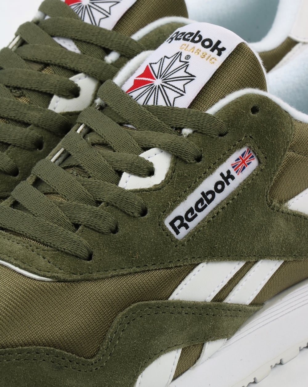 Reebok Classic Nylon Trainers Hunter Green - Image 4