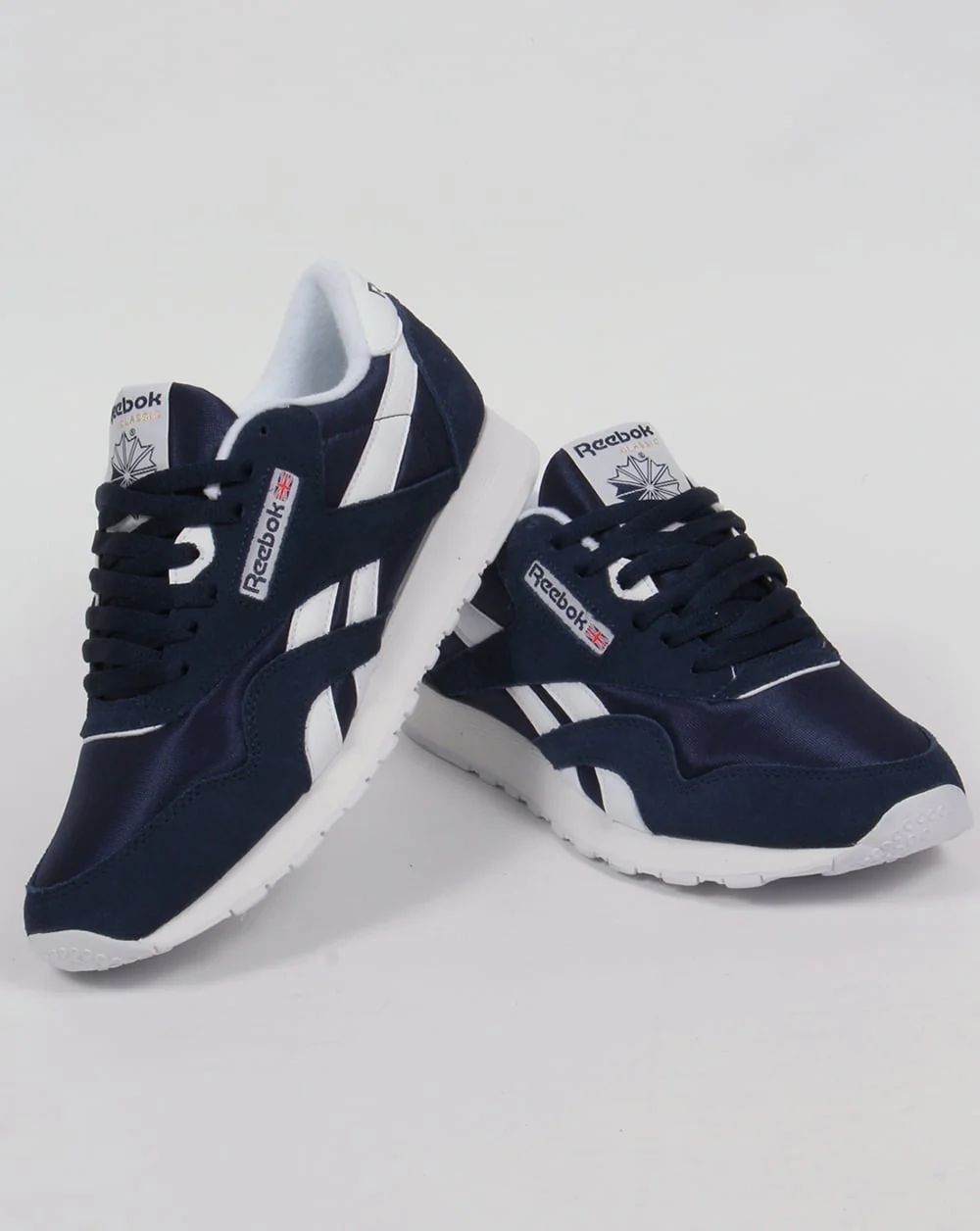 Reebok Classic Nylon Trainers Navy/White - Image 3