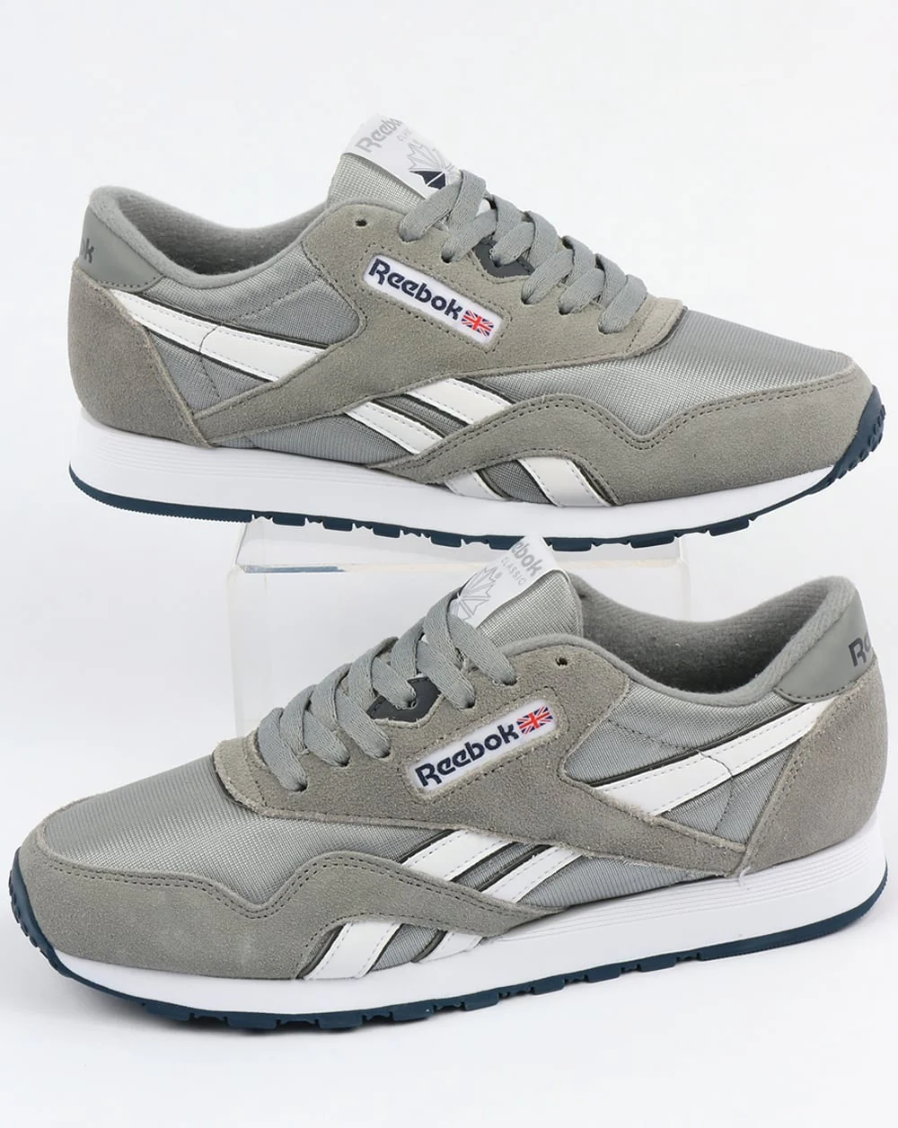 Reebok Classic Nylon Trainers Platinum/Jet Blue