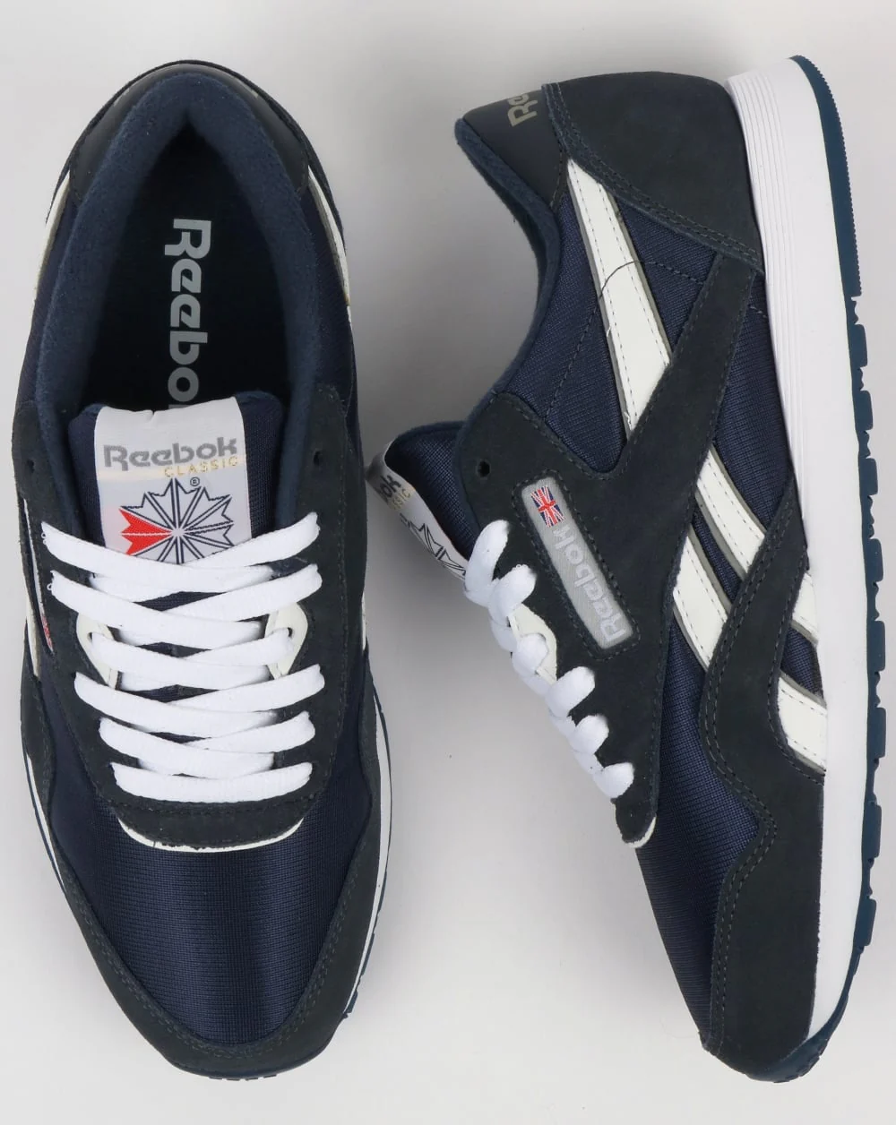 Reebok Classic Nylon Trainers Team Navy/Platinum - Image 3