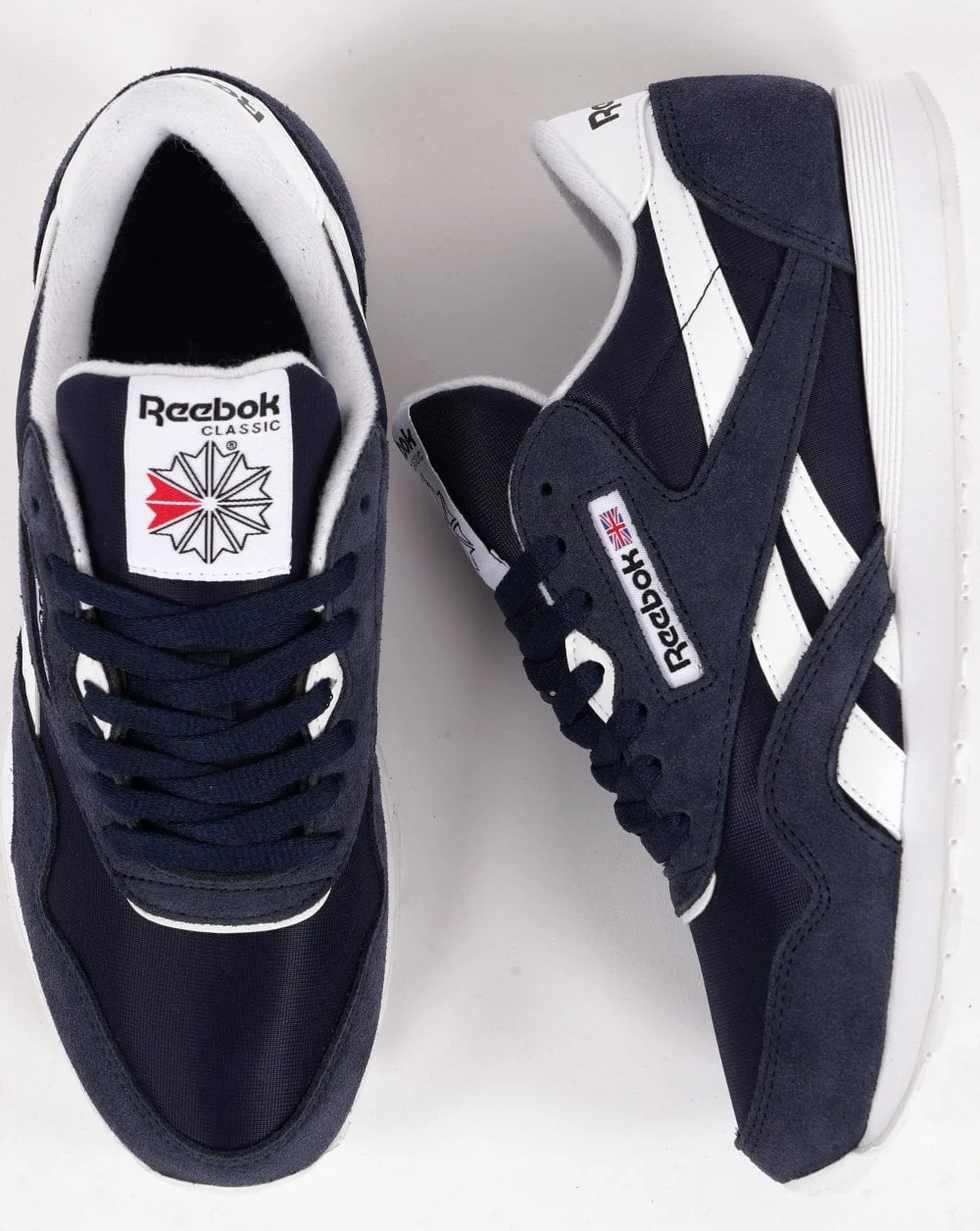 Reebok Classic Nylon Trainers Vector Navy/Cloud White - Image 4