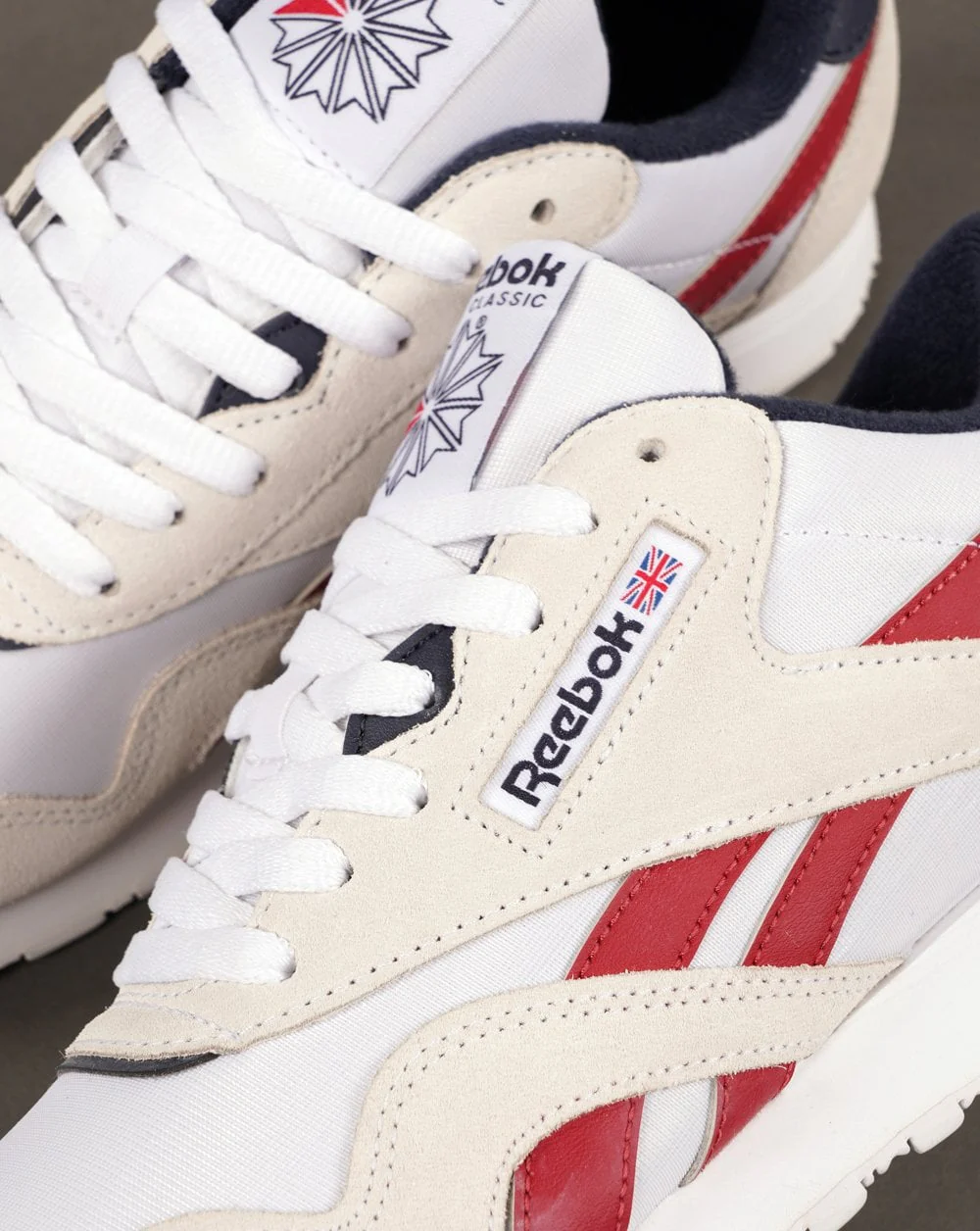 Reebok Classic Nylon Trainers White Red Navy - Image 2