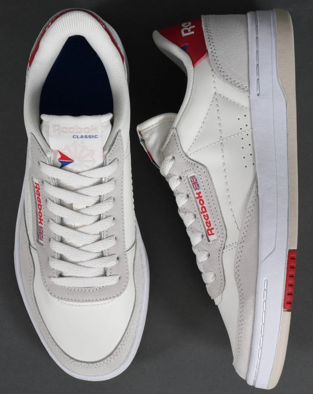 Reebok Court Peak Trainers Off White/Red - Image 2