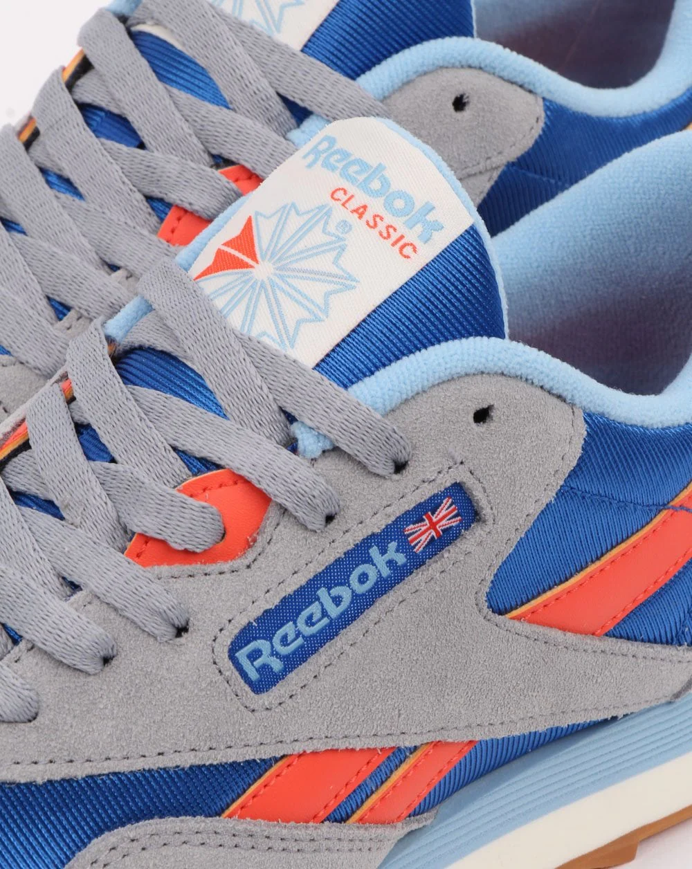 Reebok Nylon Ripple Trainers Blue/Grey/Red - Image 3