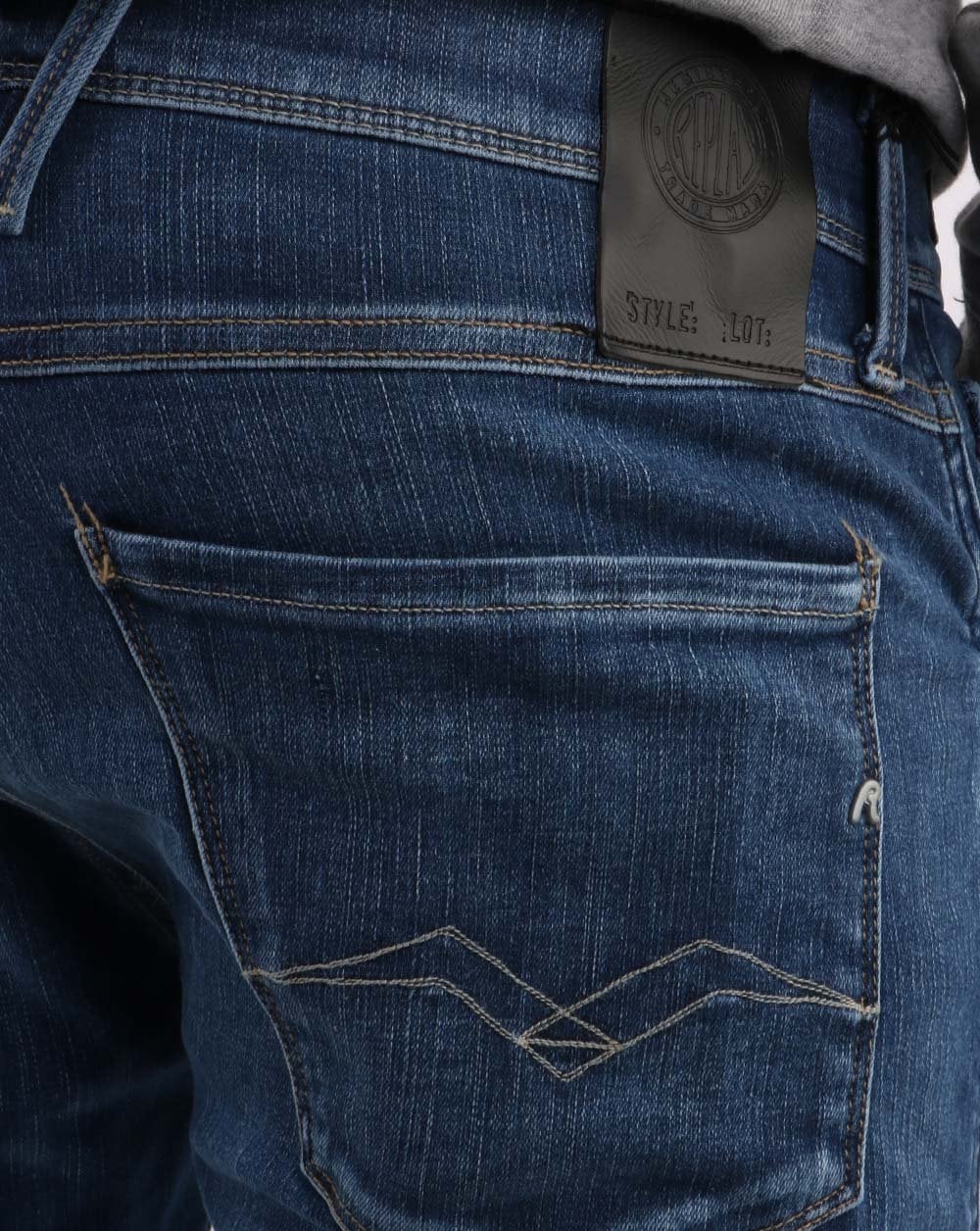 Replay Anbass Hyperflex Re-used Jeans Blue - Image 4