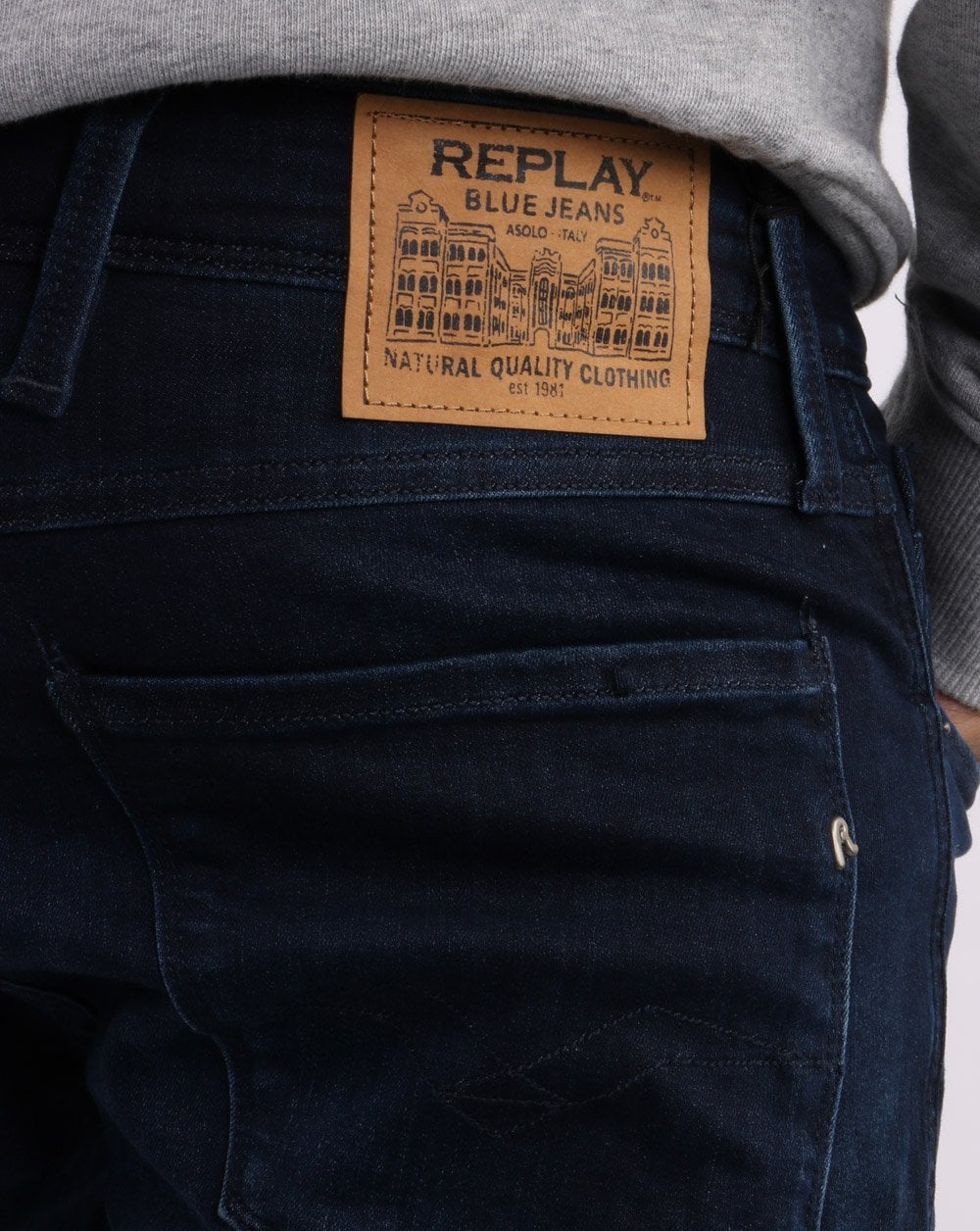 Replay Anbass Hyperflex Re-used Jeans Dark Blue - Image 4