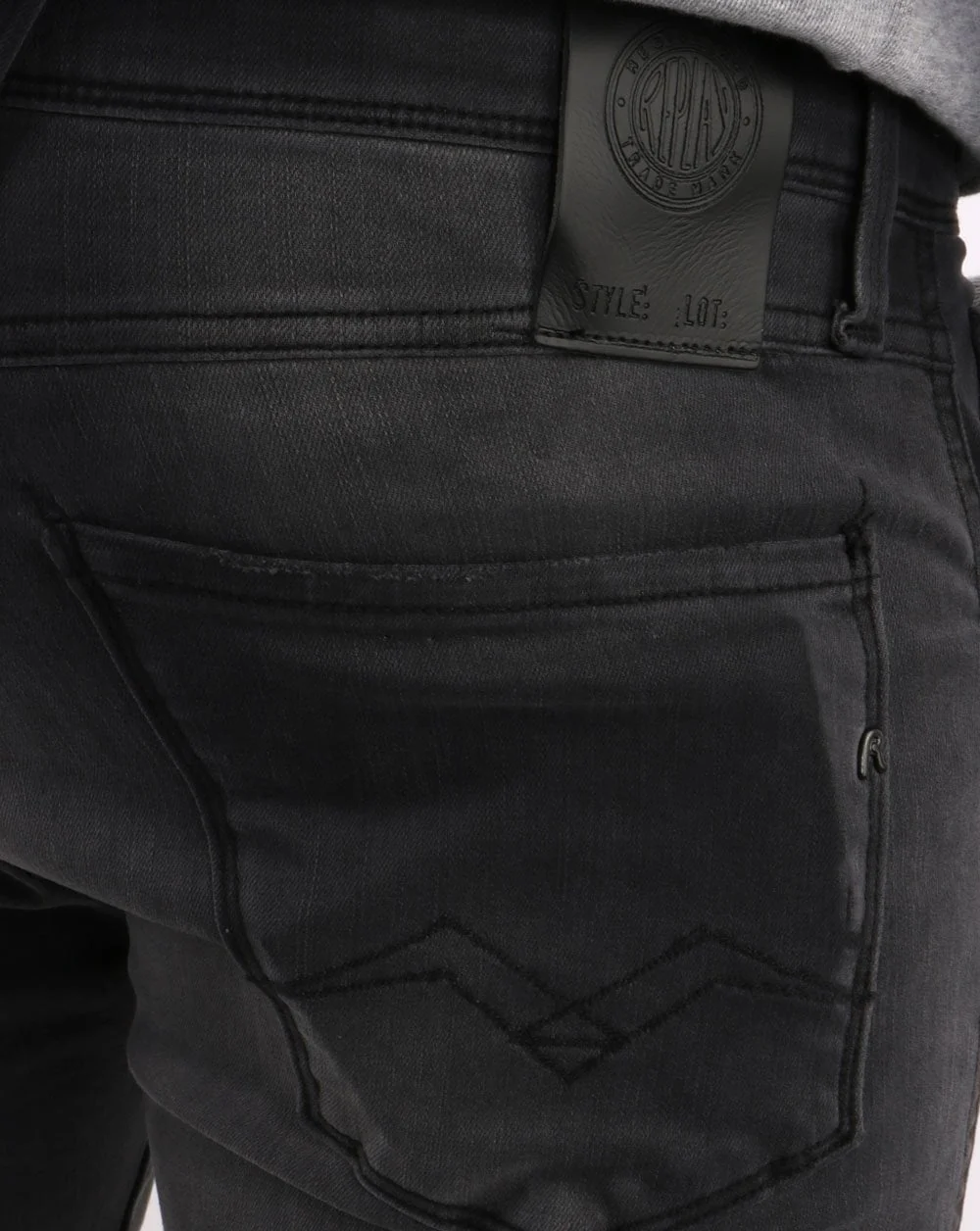Replay Anbass Hyperflex Re-used Jeans Medium Grey - Image 4
