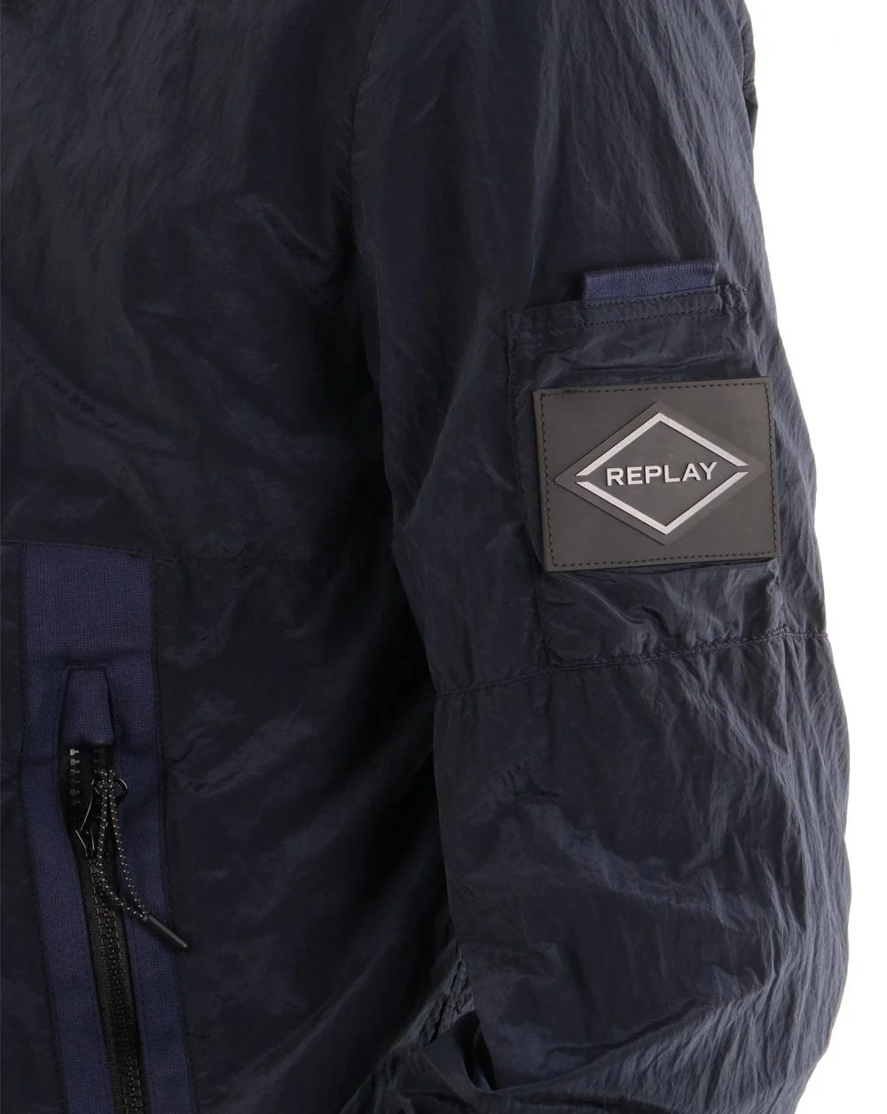 Replay Biker Collar Bomber Jacket Ultramarine - Image 3
