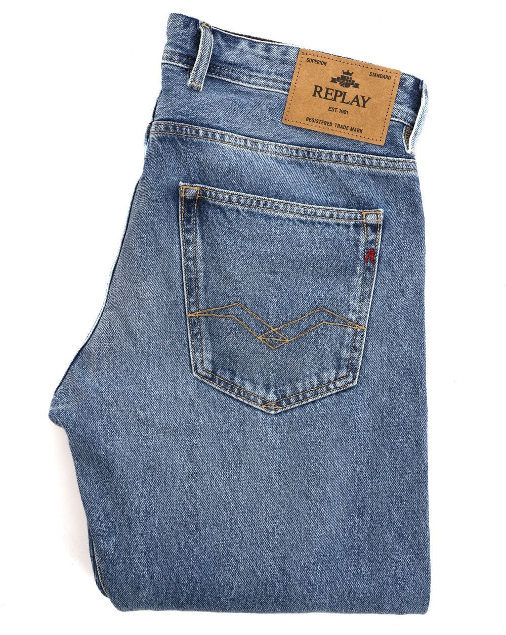 Replay Grover Straight Fit Jeans Medium Blue - Image 2