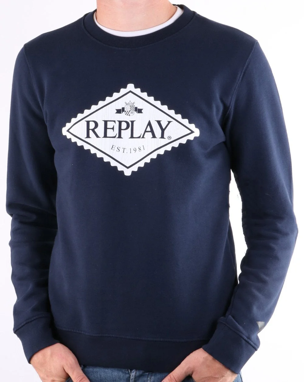 Replay Logo Sweatshirt Navy