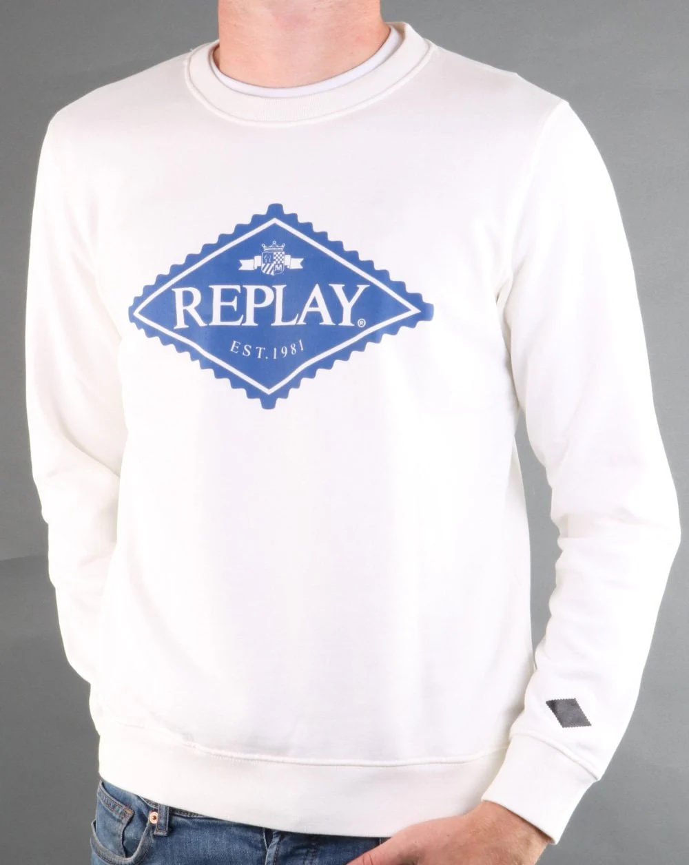 Replay Logo Sweatshirt White - Image 2