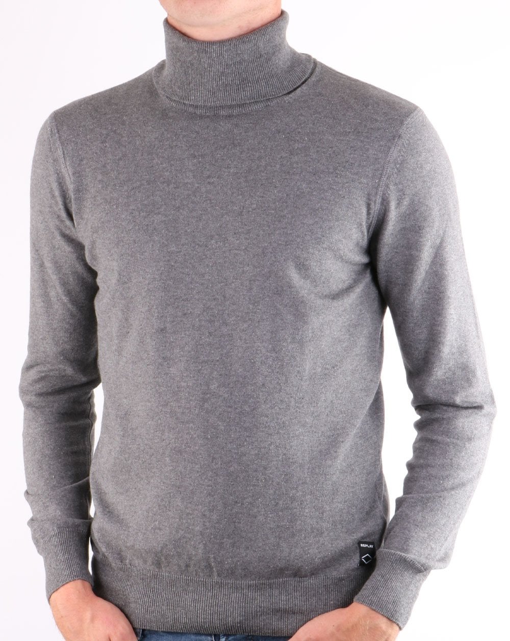 Replay Roll Neck Grey Melange