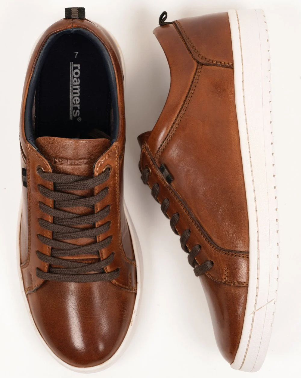 Roamers 7 Eyelet Shoe Trainers Tan - Image 4