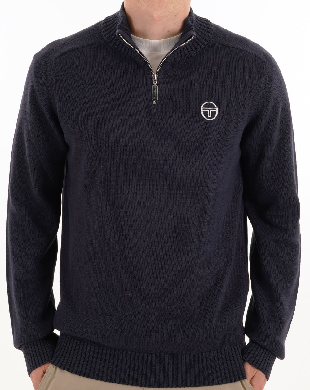 Sergio Tacchini 1/4 Zip Knit Navy - Image 2