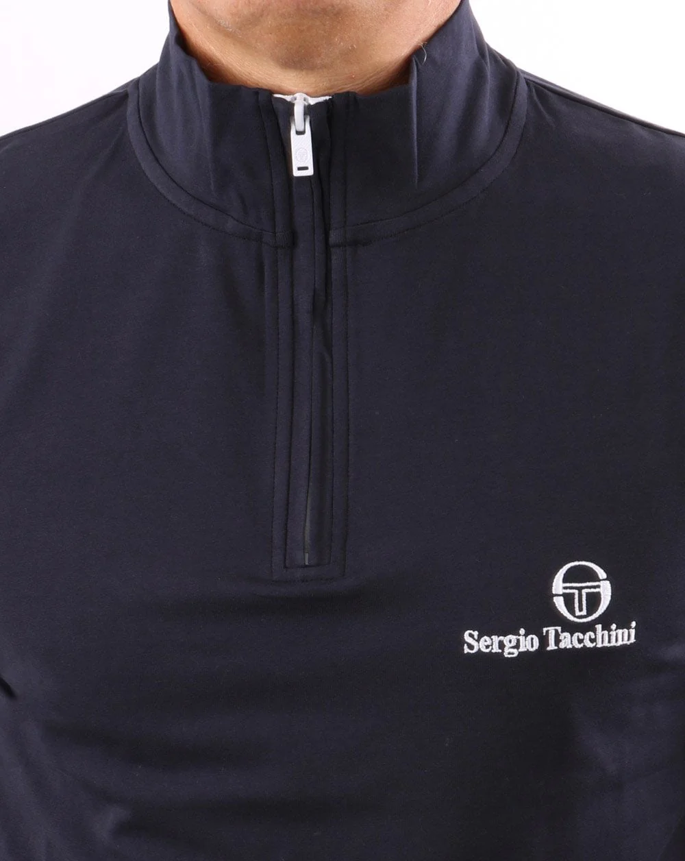 Sergio Tacchini 1/4 Zip Long Sleeve Top Navy - Image 3