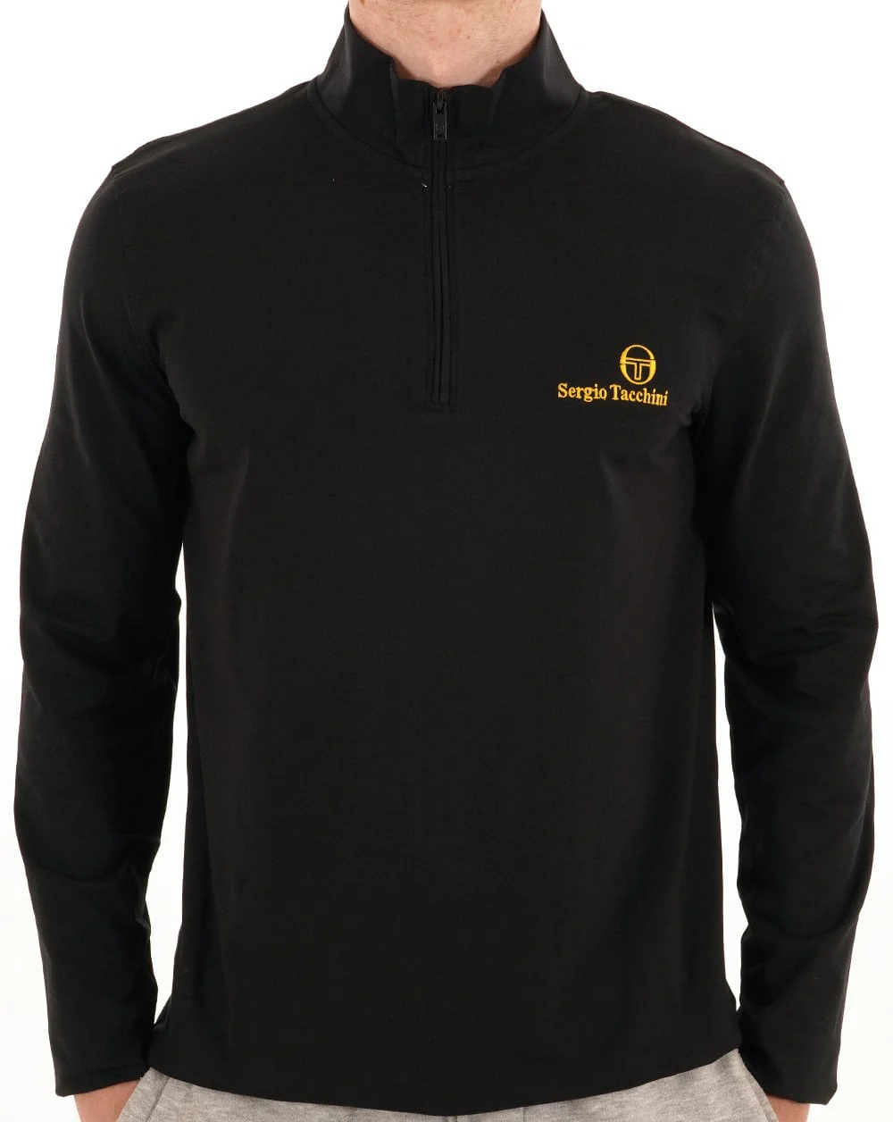 Sergio Tacchini 1/4 Zip Top Black - Image 4