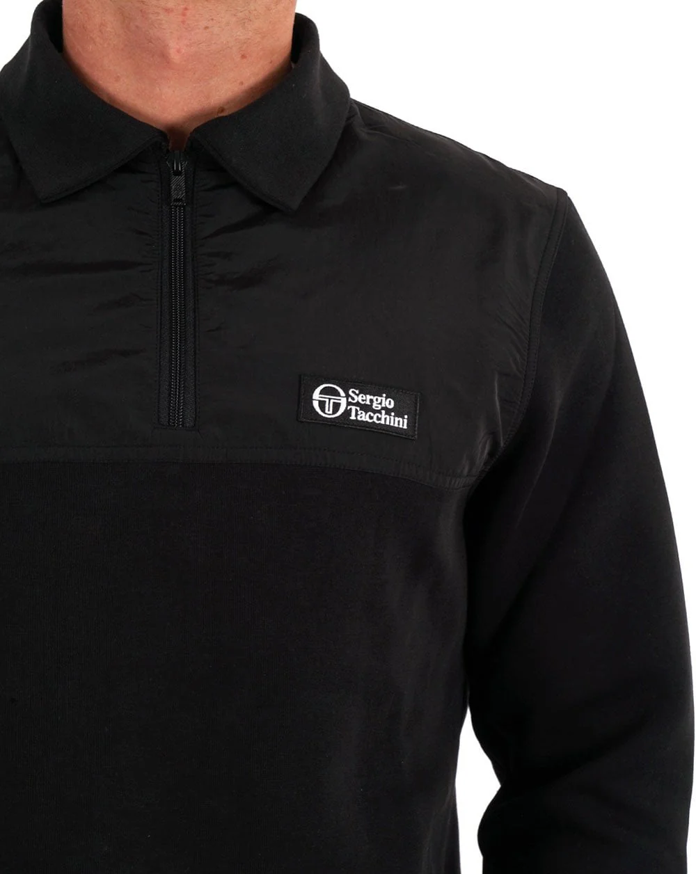 Sergio Tacchini 1/4 Zip Twin Fabric Jacket Black - Image 3