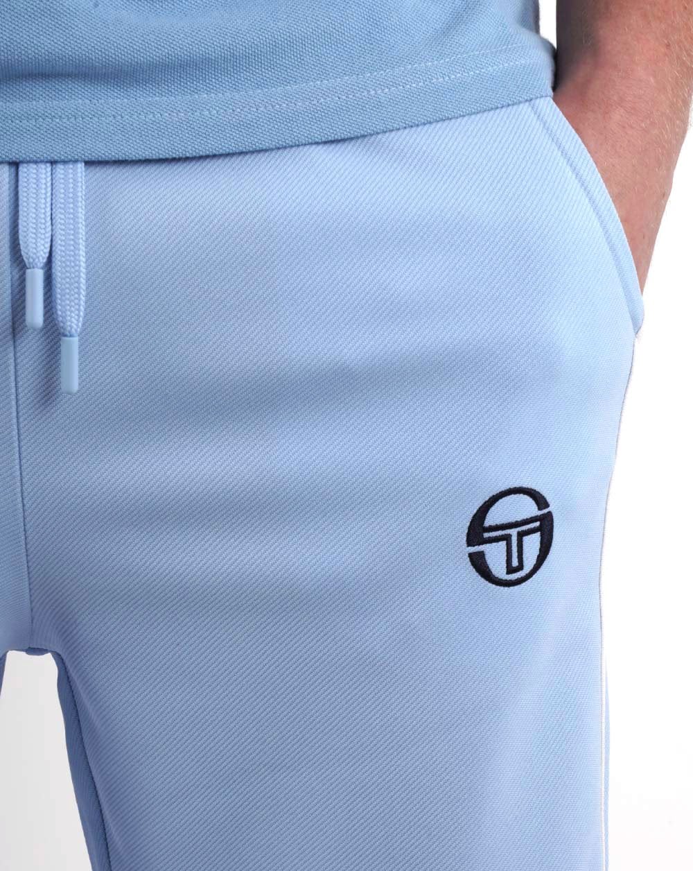 Sergio Tacchini 2 Stripe Track Pants Sky Blue/Gardenia - Image 2