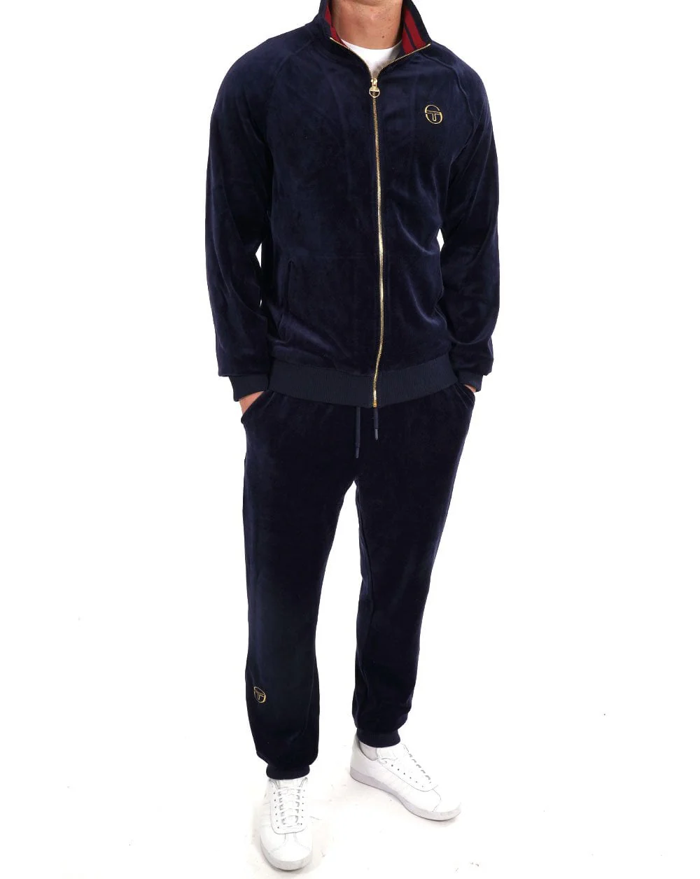 Sergio Tacchini Classic Velour Track Pants Navy - Image 2