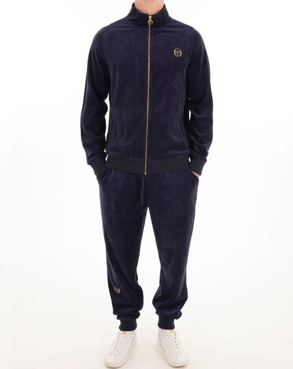 Sergio Tacchini Classic Velour Track Pants Navy Blue - Image 3