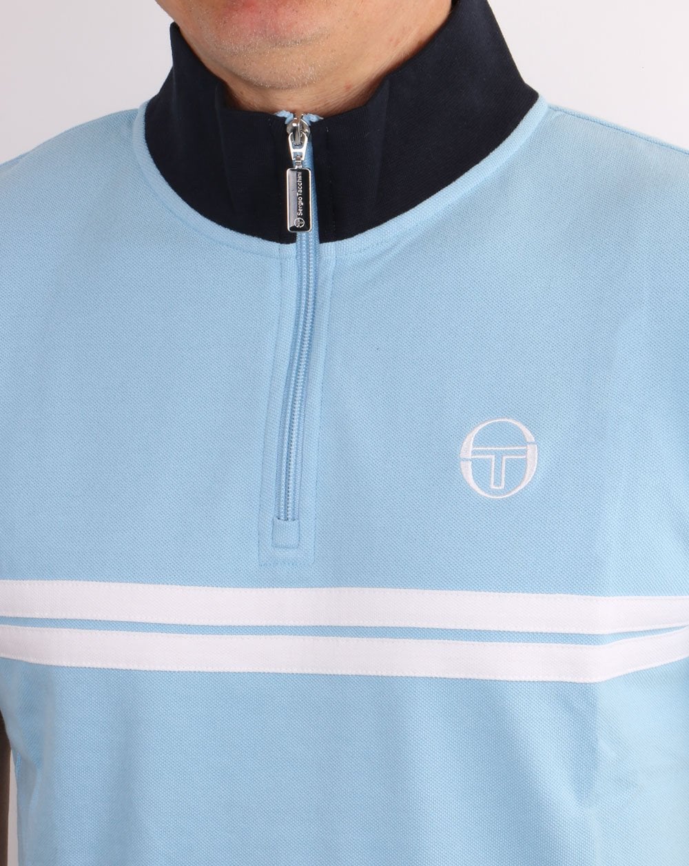 Sergio Tacchini Dallas 1/4 Zip Polo Sky Blue - Image 2