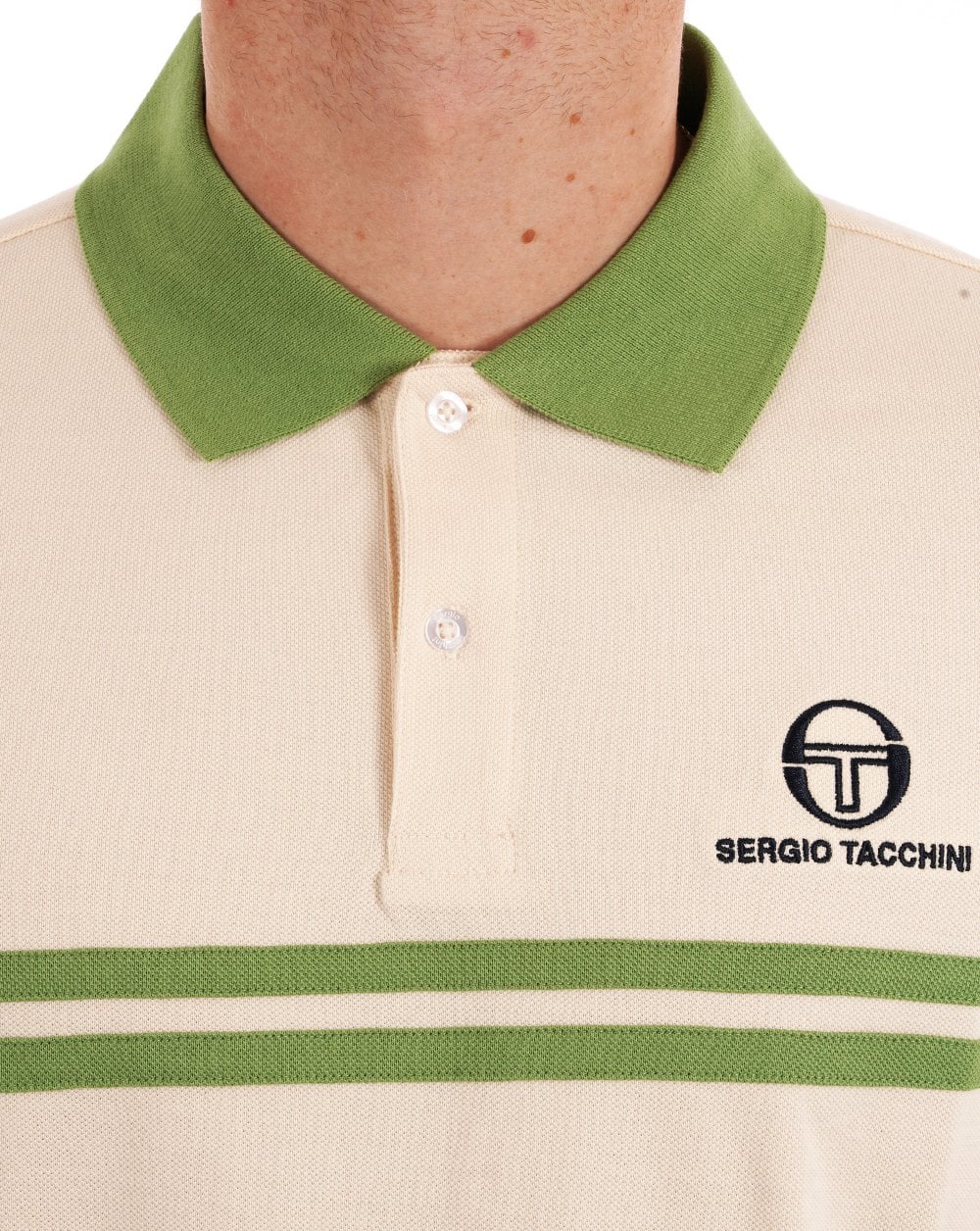 Sergio Tacchini Dallas Polo Shirt Ivory green - Image 3