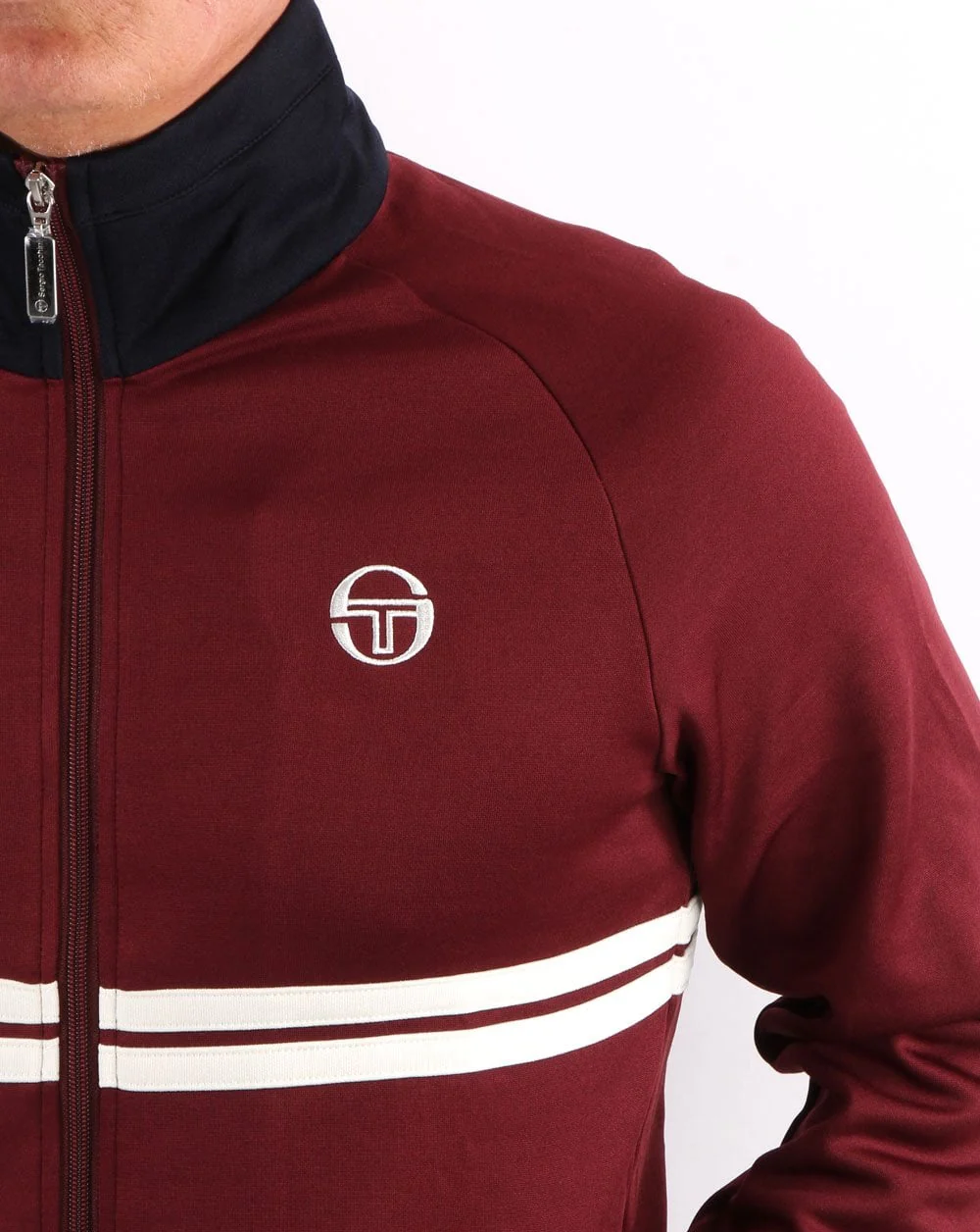 Sergio Tacchini Dallas Track Top Burgundy/navy - Image 5
