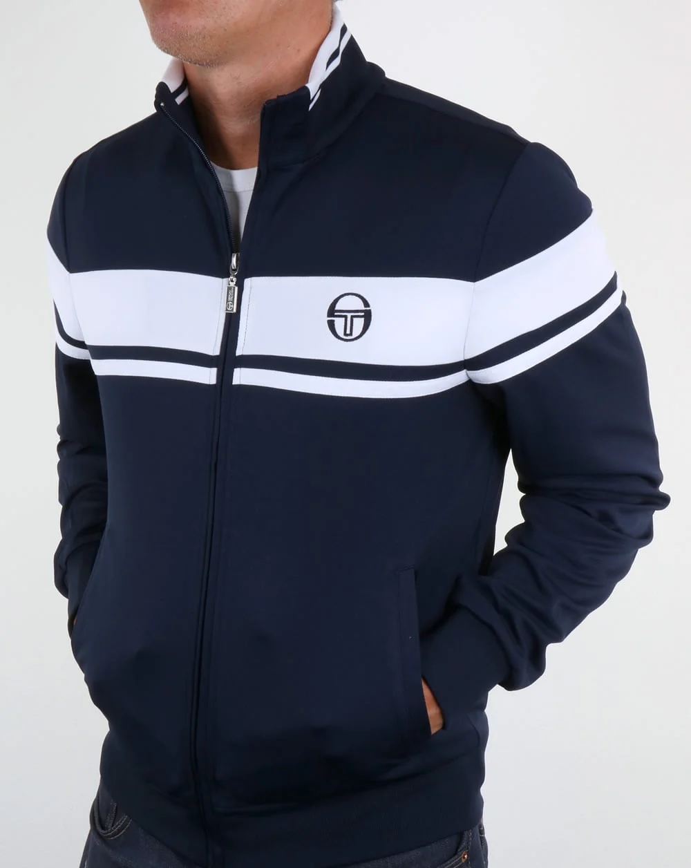 Sergio Tacchini Damarindo Track Top Navy/White - Image 4