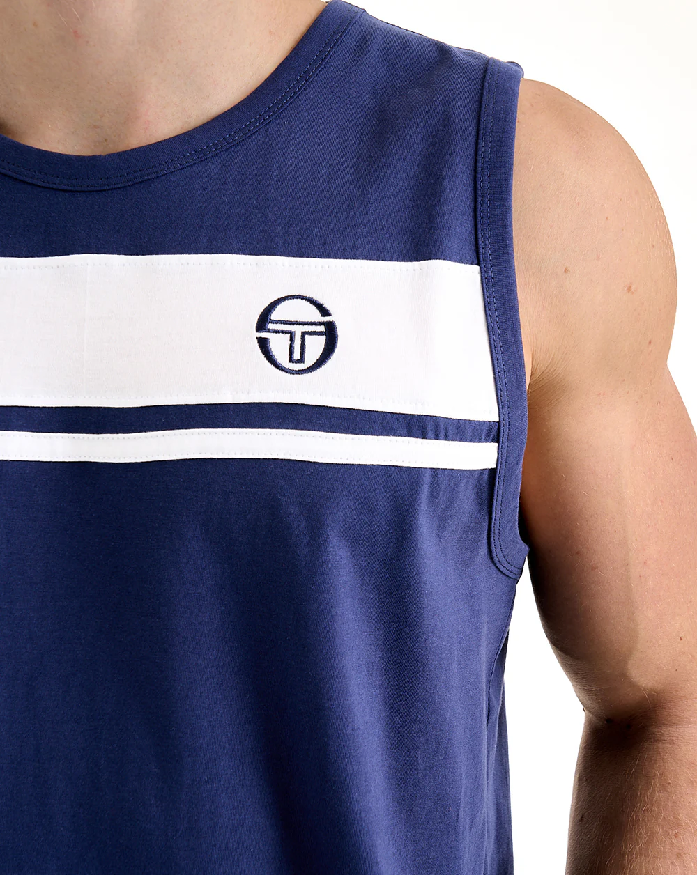 Sergio Tacchini Masters Vest Navy Blue/White - Image 3