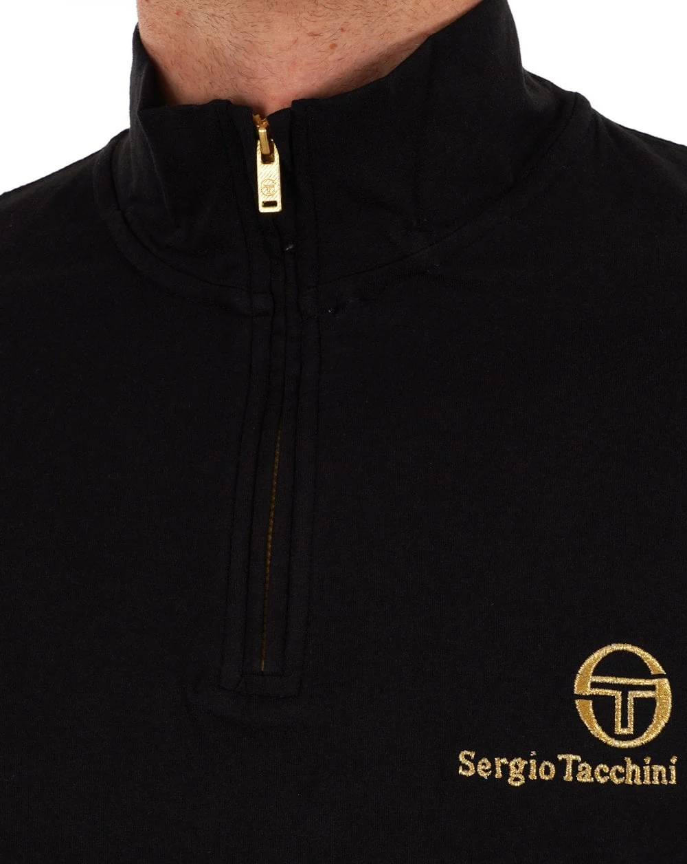 Sergio Tacchini Daytone 1/4 Zip Top Black - Image 3