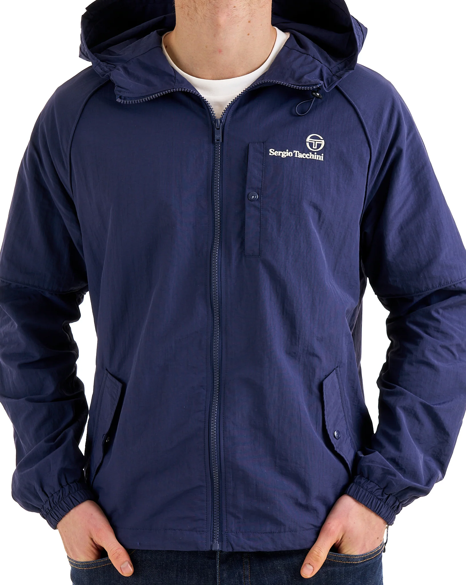 Sergio Tacchini Din Hooded Jacket Navy Blue/White - Image 2