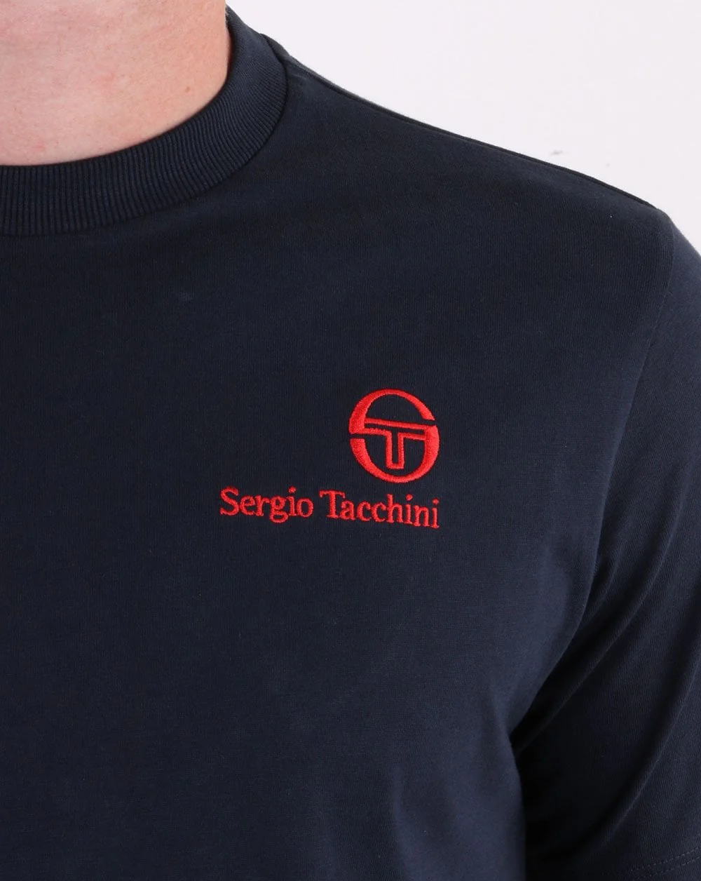 Sergio Tacchini Felton T Shirt Navy/Red - Image 4