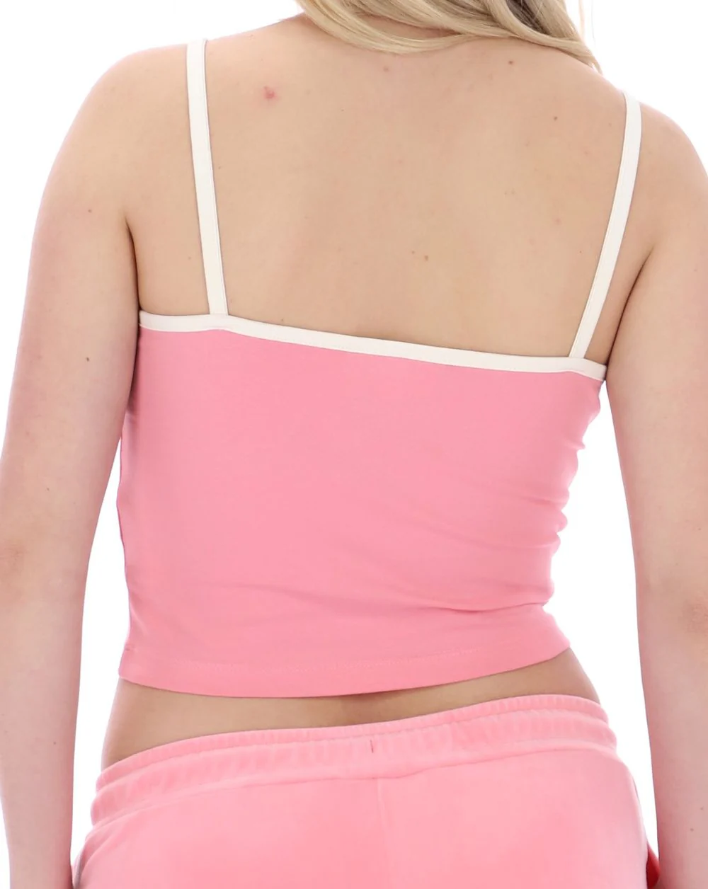 Sergio Tacchini Cropped Cami Top Pink/Gardenia - Image 3