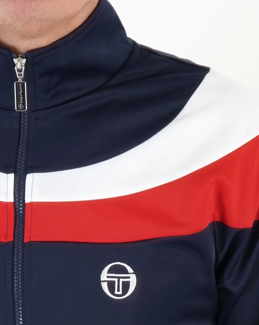 Sergio Tacchini Fohn Track Top Navy Blue/White - Image 3