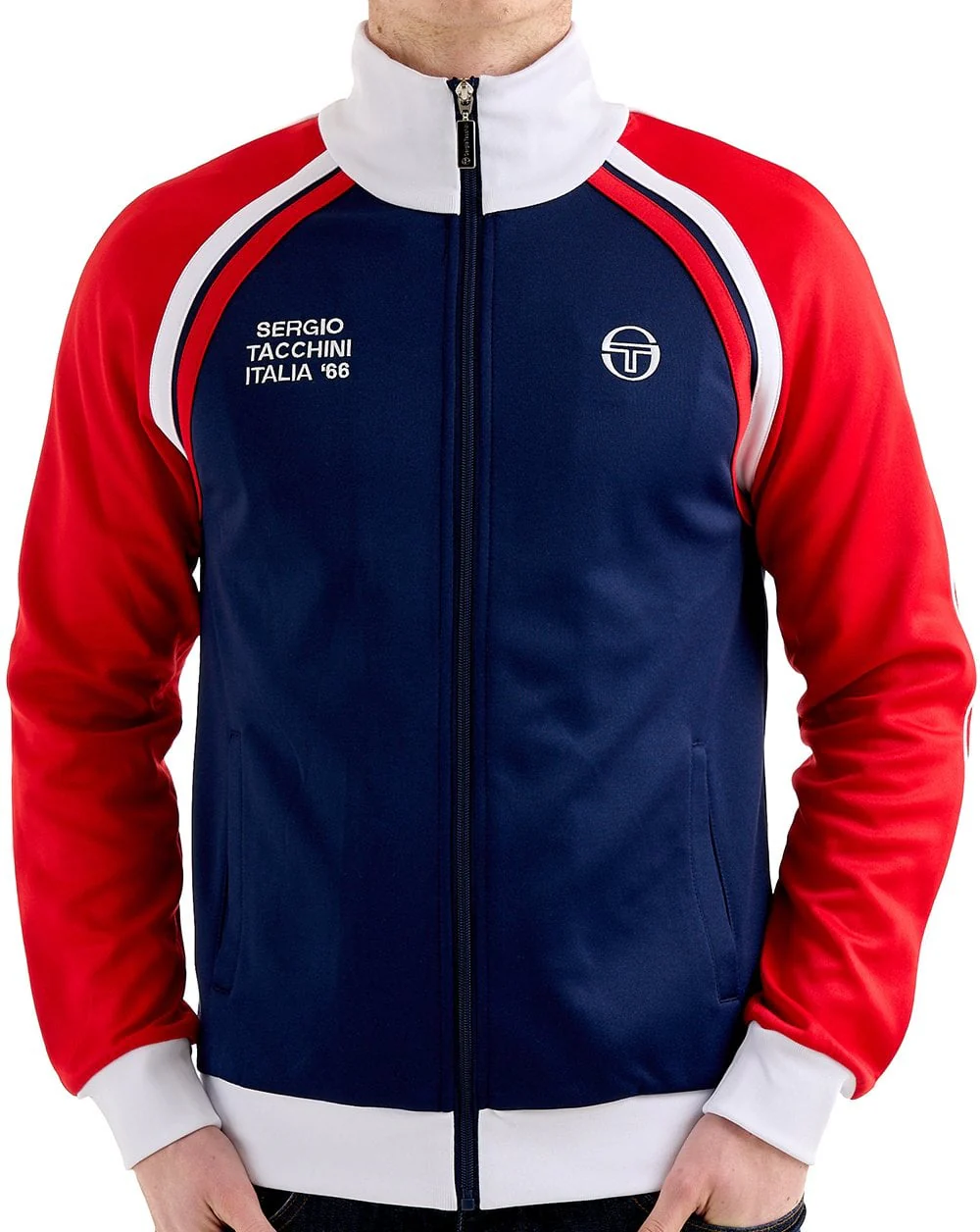 Sergio Tacchini Ghibli Davis Track Top Navy Blue/Deep Red - Image 2