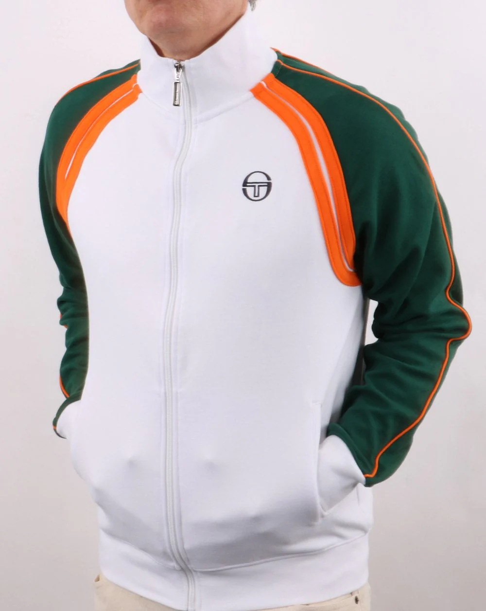 Sergio Tacchini Ghibli Track Top White/Green/Orange - Image 3